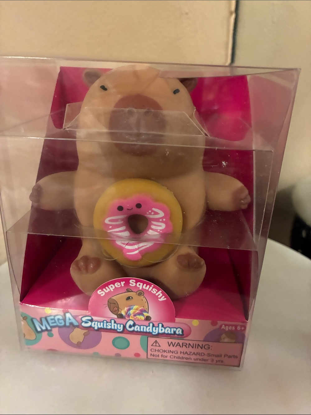 Mega Squishy Candybara Donut Plush Toy - Pink & Tan